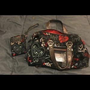 Small poppy coach and coin bag set